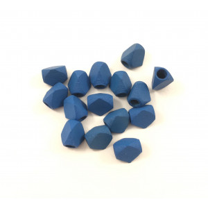 Billes de bois triangle 7 mm bleu